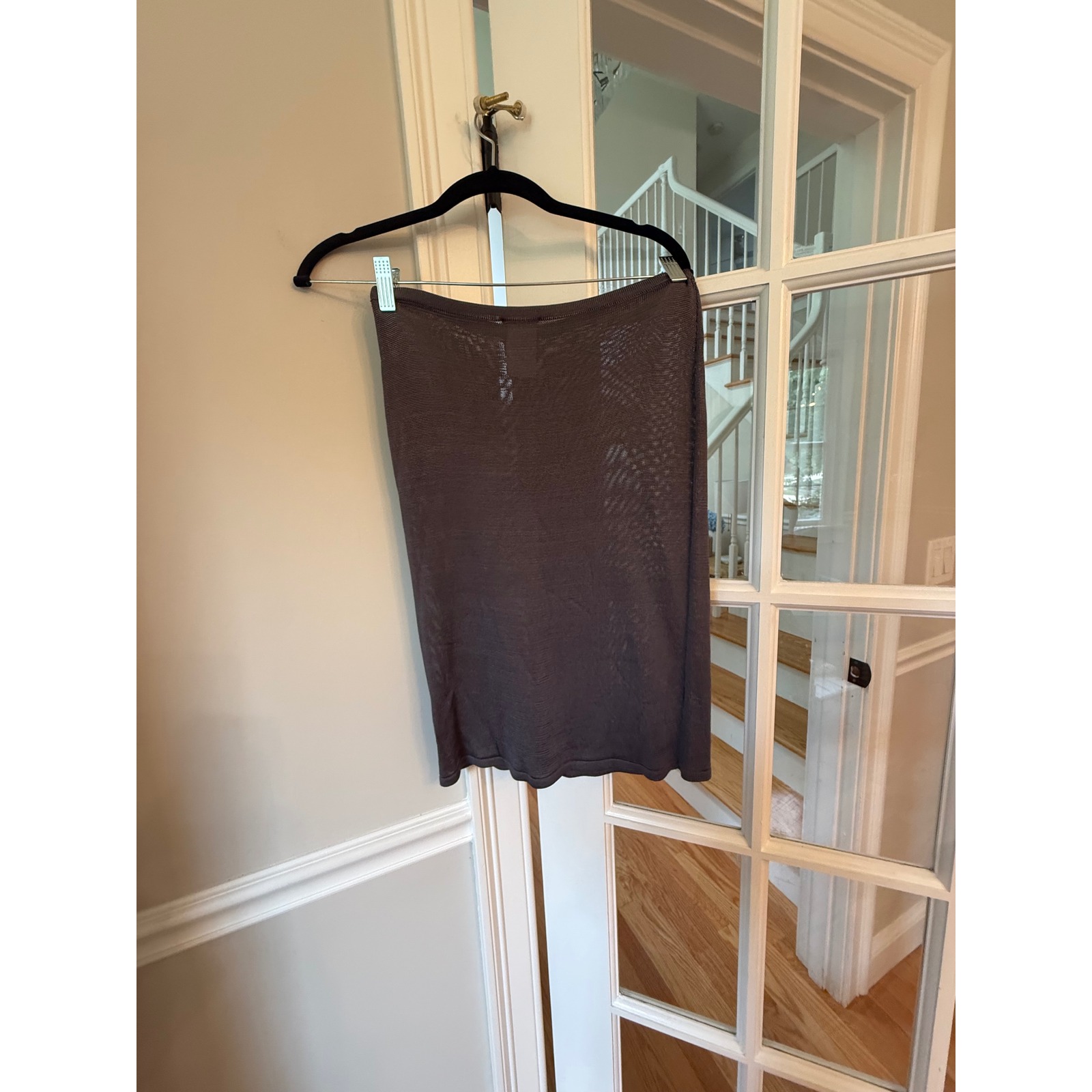 Yanyan Knits Sheer Knit Mini Skirt Charcoal Grey Women Size S New With Tags — image 5 of 5